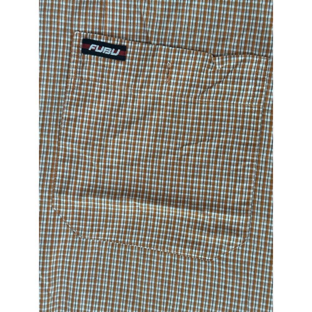 FUBU Shirt Mens‎ Size 2XL Orange White Plaid Short Sleeve Casual Button-up - Picture 4 of 10